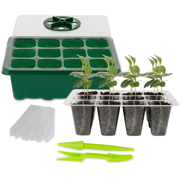 Stock Your Home Plant Seed Starter Tray 12 Cells - 10 Pack