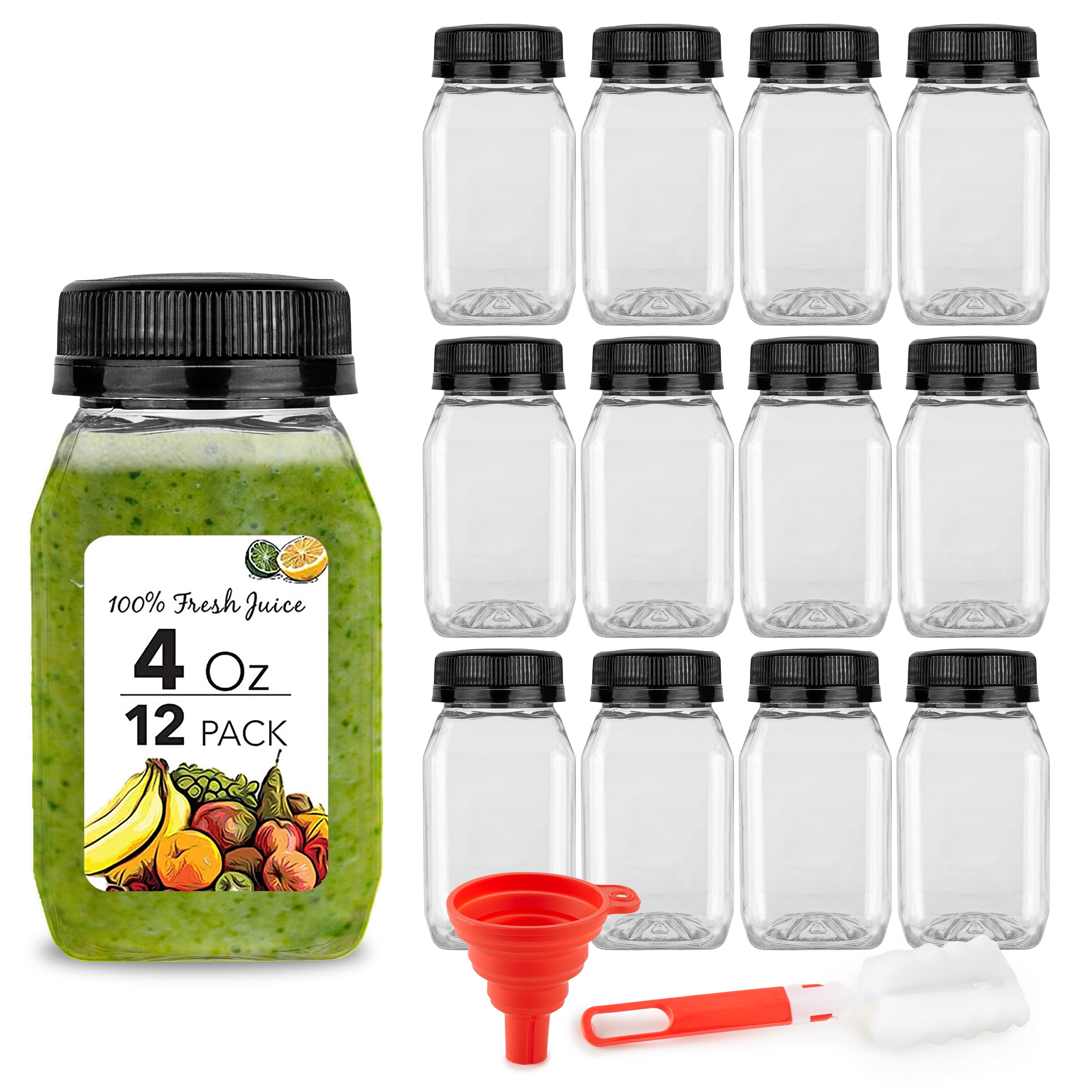 Stock Your Home Plastic Juice Bottles with Lids Juice Drink