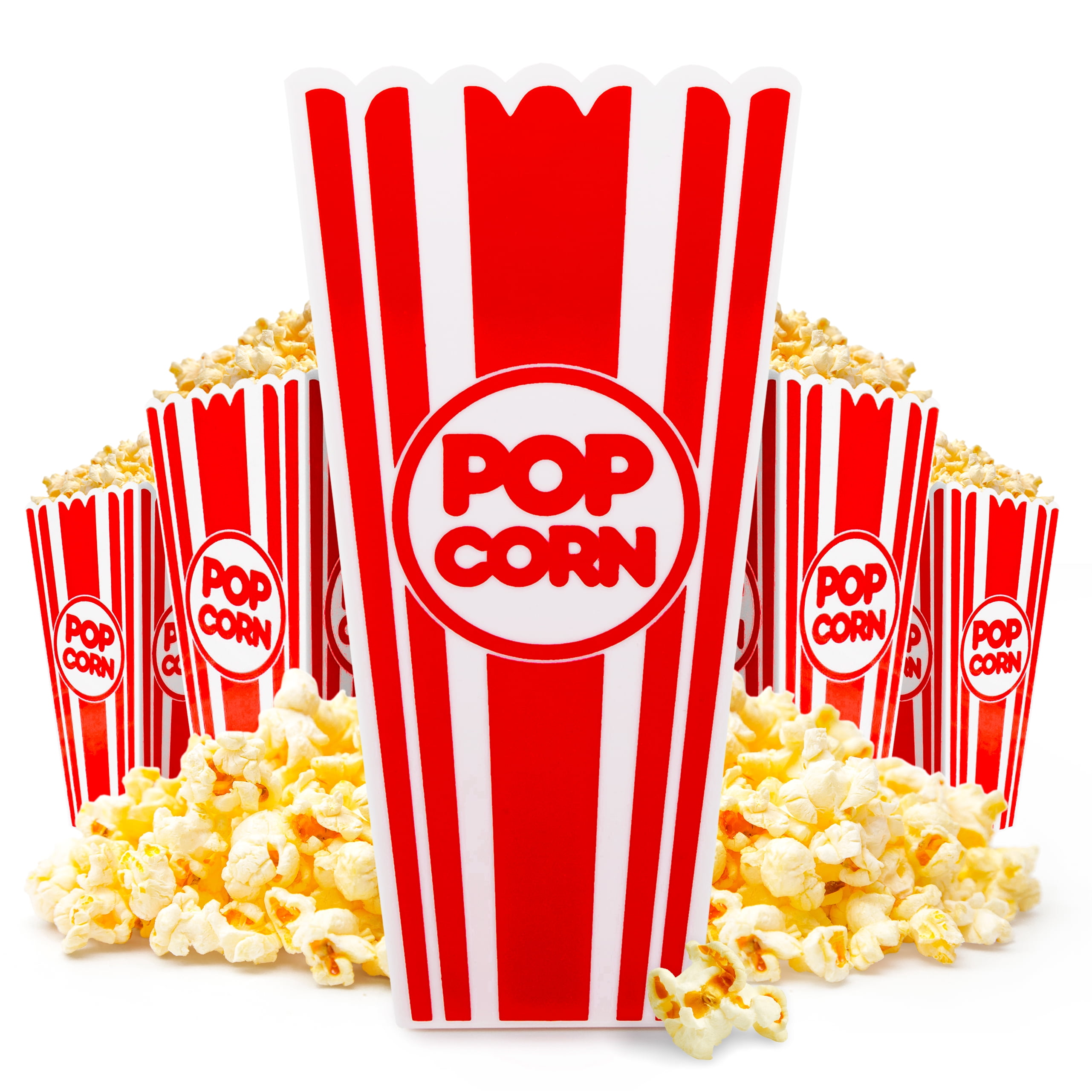 Stock Your Home 36oz Plastic Popcorn Buckets (5 Pack), Reusable, Heat