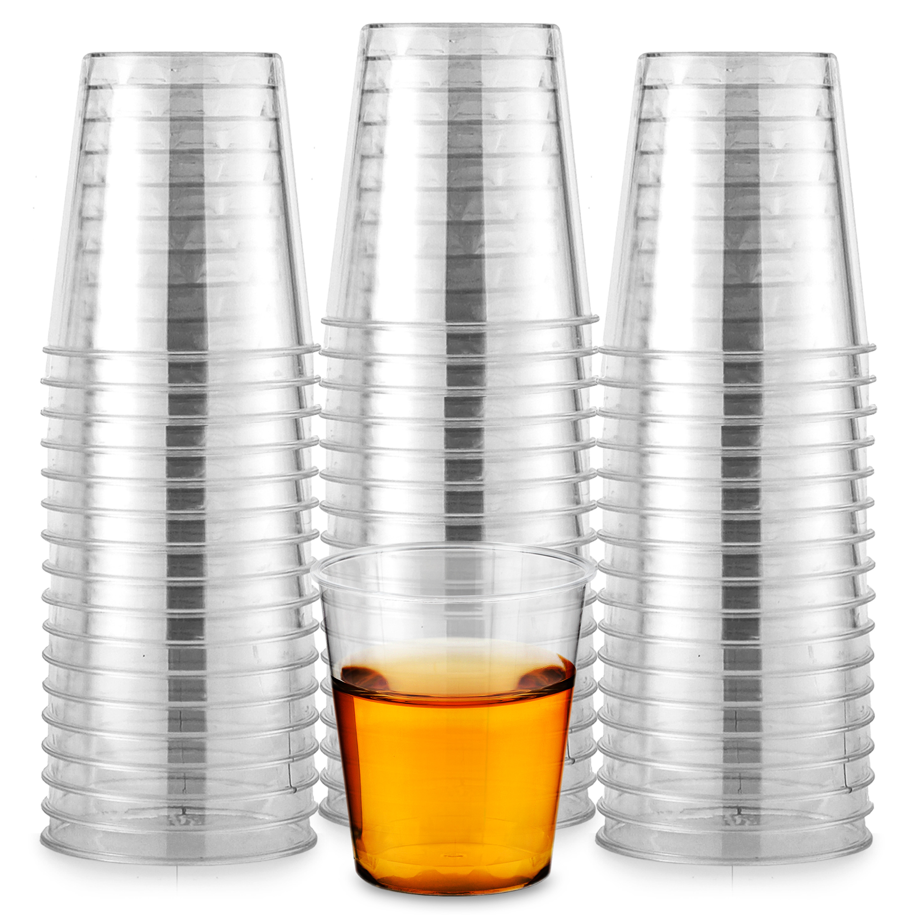 Clear Plastic Disposable Gelatin Shot Cups with Lids, 2 fl oz, 25ct ...