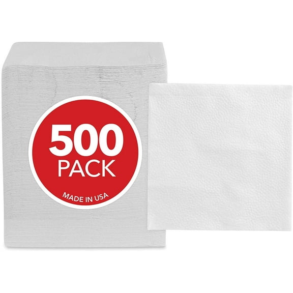 Stock Your Home Single Ply Disposable Napkins 12" x 12" - 500 Count