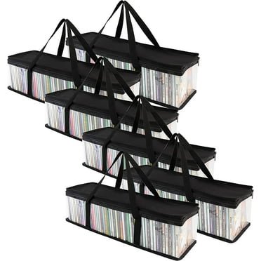Stock Your Home Storage Bags Display Case for CDs, 21.5” x 6.25” x 5.75”, 6 Pack