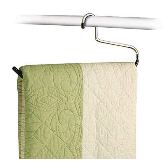 Blanket Hangers Set of 6 Heavy Duty Stainless Steel Hanger with Black Vinyl Nonslip Coating - Great for Closet Storage of Quilts, Comforters, Bedding, Table Cloths, Towels, Rugs and Sleeping Bags