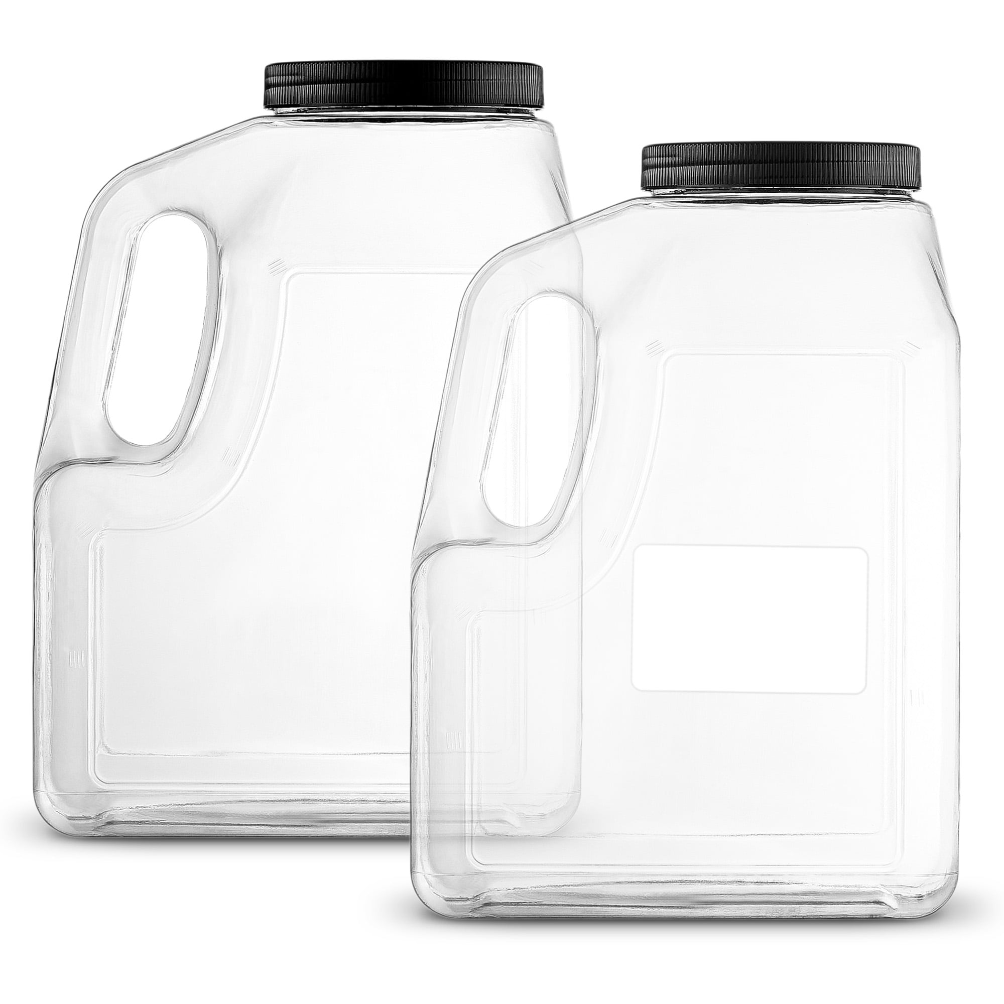 Stock Your Home 128oz Clear Plastic Jugs (2 Pack) Wide Mouth Gallon