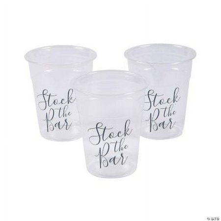 Stock the Bar Plastic Cups - 50 Ct., Birthday, Party Supplies, 50 Pieces