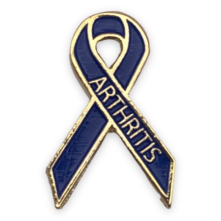 StockPins Arthritis Awareness Ribbon Pin in Gold Finish with Blue Enamel M36 1 Count