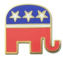 StockPins G27 Republican Elephant Lapel Pin in Gold Finish with Red, White, and Blue Enamel 1 Count