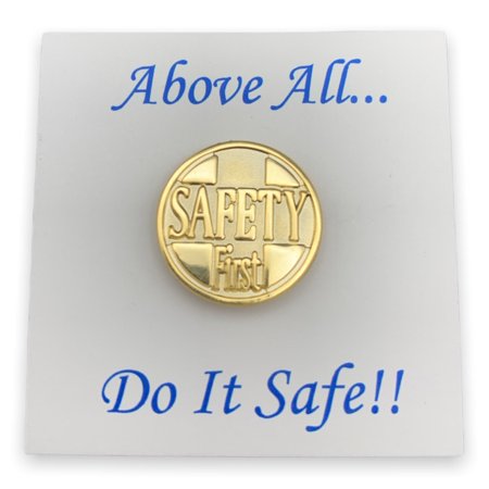 StockPins Safety First Lapel Pin, Gift Card and Gift Box Set Made in USA