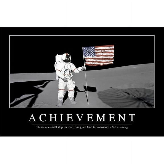 StockTrek Images Achievement - Inspirational Quote & Motivational Poster. It Reads - This is One Small Step for Man One Giant Leap for Mankind. Neil Armstrong Poster Print - 34 x 22 - Large