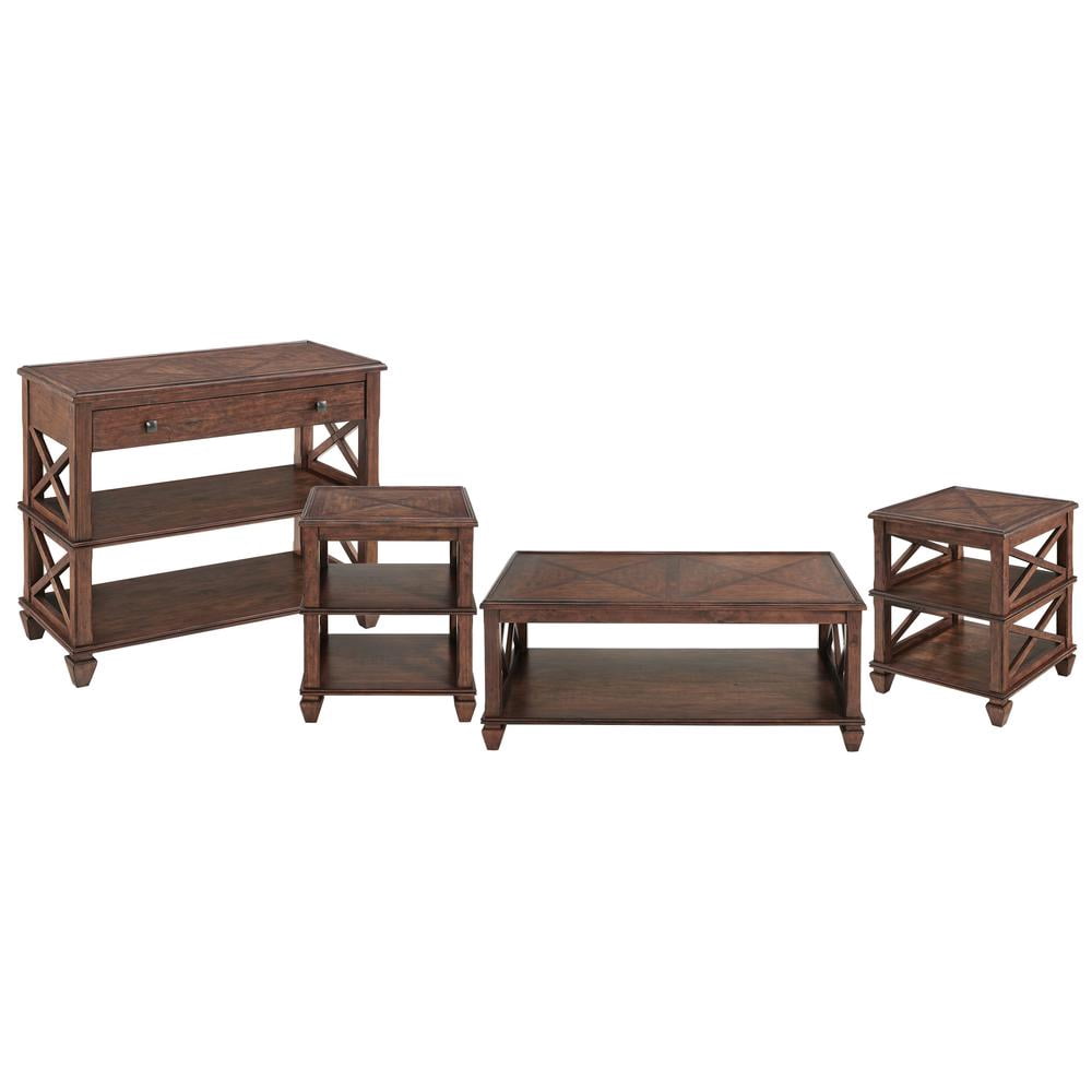 Alaterre Furniture Stockbridge 4-Piece Wood Living Room Table Set