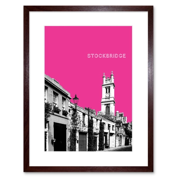 Stockbridge Edinburgh Scotland Landmark Pink Framed Art Print