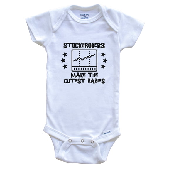 Stockbrokers Make the Cutest Babies Funny Stockbroker Baby Bodysuit, 0-3 months white