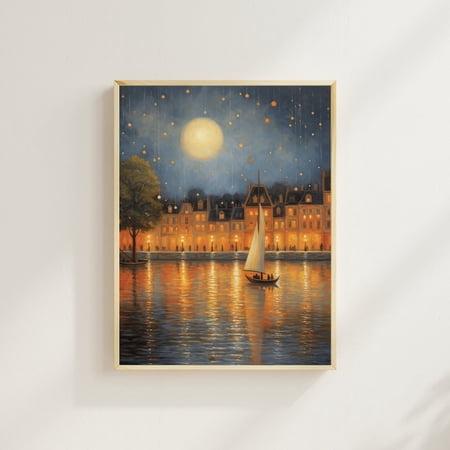 Stockholm Night Giclée Print Sweden Travel Poster