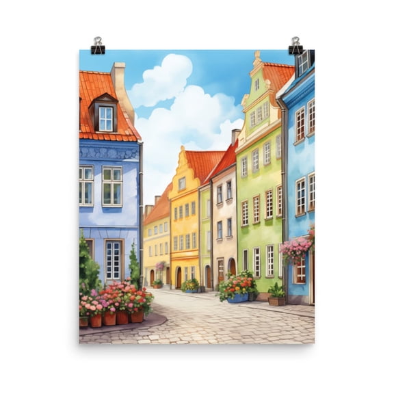 Stockholm Print, Sweden Wall Art, Scandinavian City Poster, European Town Artwork, Colorful Houses Decor, Travel Wall Art Home Decor #3778, Unframed Poster Size 8x12