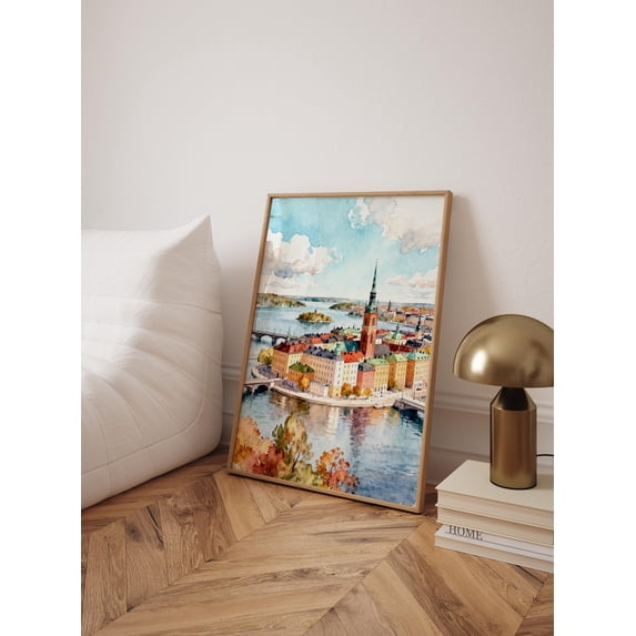 Stockholm Scandinavian City Gamla Stan Sweden Travel Decor, Unframed Poster