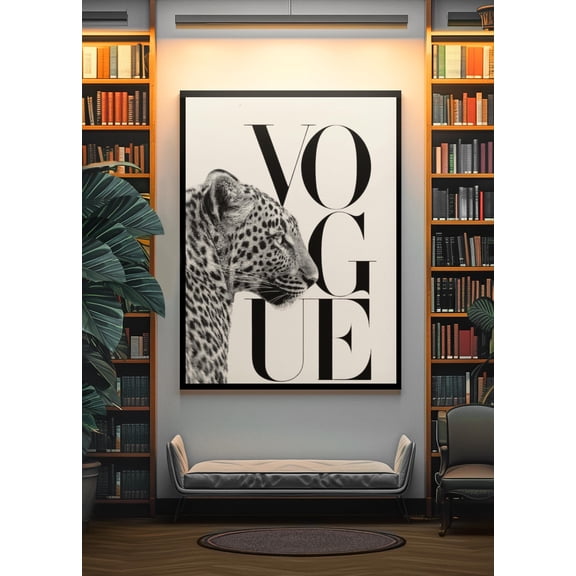 Stockholm Style VOGUE Leopard Poster Vintage Luxury Brand Wall Mount Minimalistic Animal Wall Art Timeless Fashion Decor
