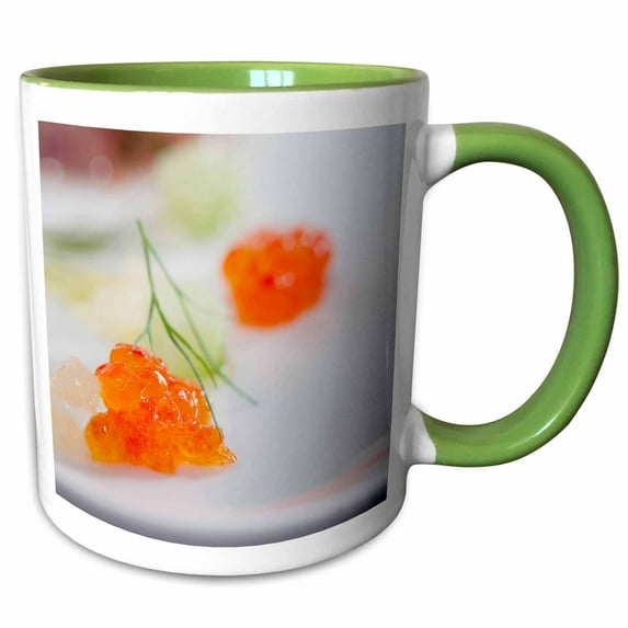 3drose, Stockholm, Sweden, Caviar and Herbs, Cooking - Eu28 Ist0036 - Inti St. Clair, 15oz Two-tone Green Mug