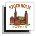 thumbnail image 1 of Stockholm Sweden Vintage Design Souvenir 2.5 x 2.5-Inch Fridge Magnet, 1 of 4