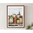 thumbnail image 1 of Stockholm Travel Sweden Wall Art Stockholm Illustration Nordic City Print, Stretched Canvas, 1 of 4