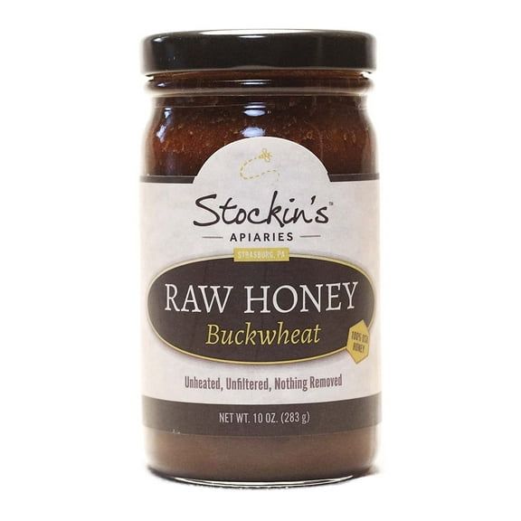 Stockin's Apiaries Raw Buckwheat Honey, Unheated, Unfiltered, & Nutritious, 10 Oz.