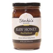 Stockin's Apiaries Raw Buckwheat Honey, Unheated, Unfiltered, & Nutritious, 17 Oz.