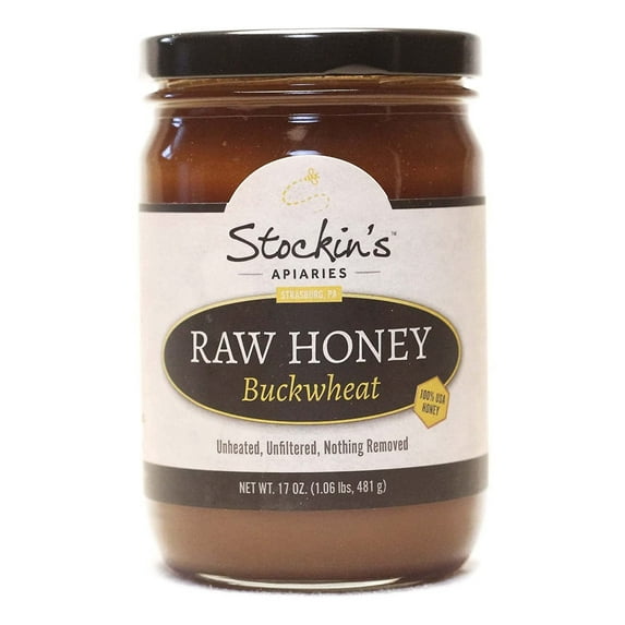 Stockin's Apiaries Raw Buckwheat Honey, Unheated, Unfiltered, & Nutritious, 17 Oz.