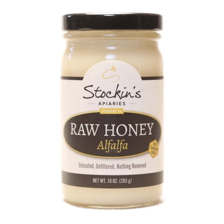 Stockin's Apiaries Raw Alfalfa Honey, Unheated, Unfiltered, & Nutritious, 10 Oz.