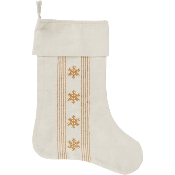 Stocking - Gold Snowflakes