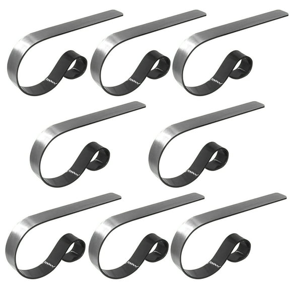 Stocking Hangers Cozival Metal Stocking Hangers - 8-Pack Non-Skid Fireplace Mantel Hooks - Durable & Festive for Holiday Decor - Holds Stockings Securely Without Damage to Surfacesmetal Mantel Hooks