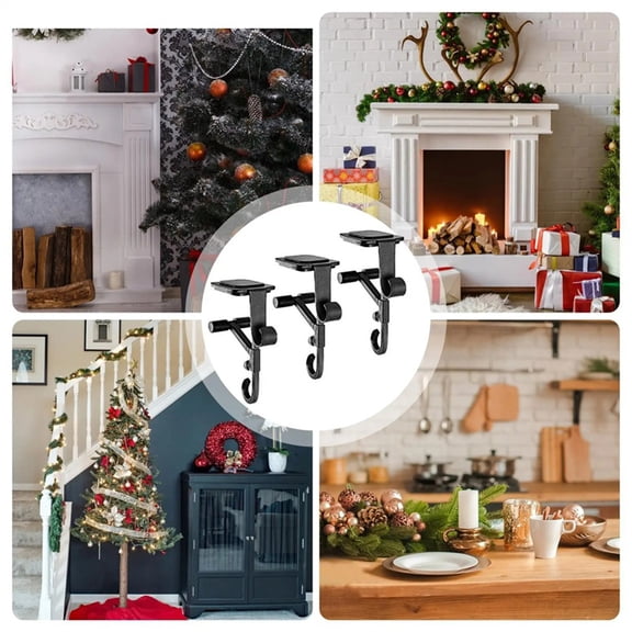 Stocking Holder Fireplace Garland Hanger Adjustable Stocking Display Holder for Christmas Wreath,Vine Desk Fireplace
