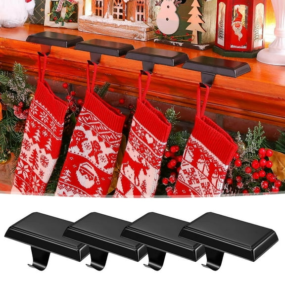 Stocking Holders For Metal Christmas Stocking Holders Weighted Stocking Hangers With Non Slip Protective Pad Stocking Hooks For TV Stand Staircase Dresser