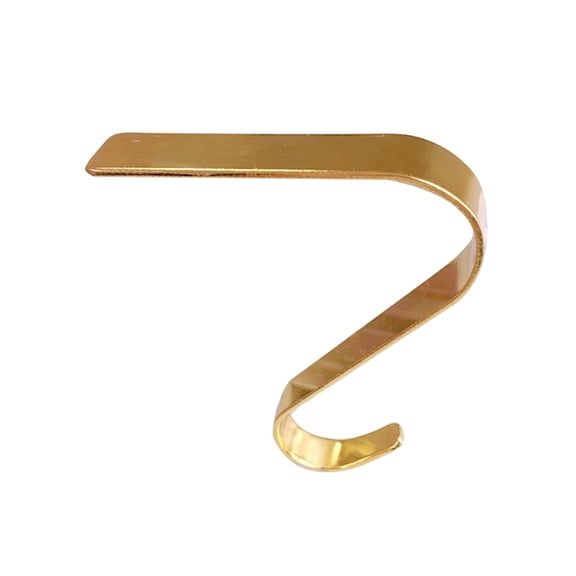 Stocking Hooks for Fireplace Mantel, Heavy Duty Metal S-Shape Hanger for Ornaments and Wreaths, Easy No-Drill Installation, Gold 8.8x10x1.8cm