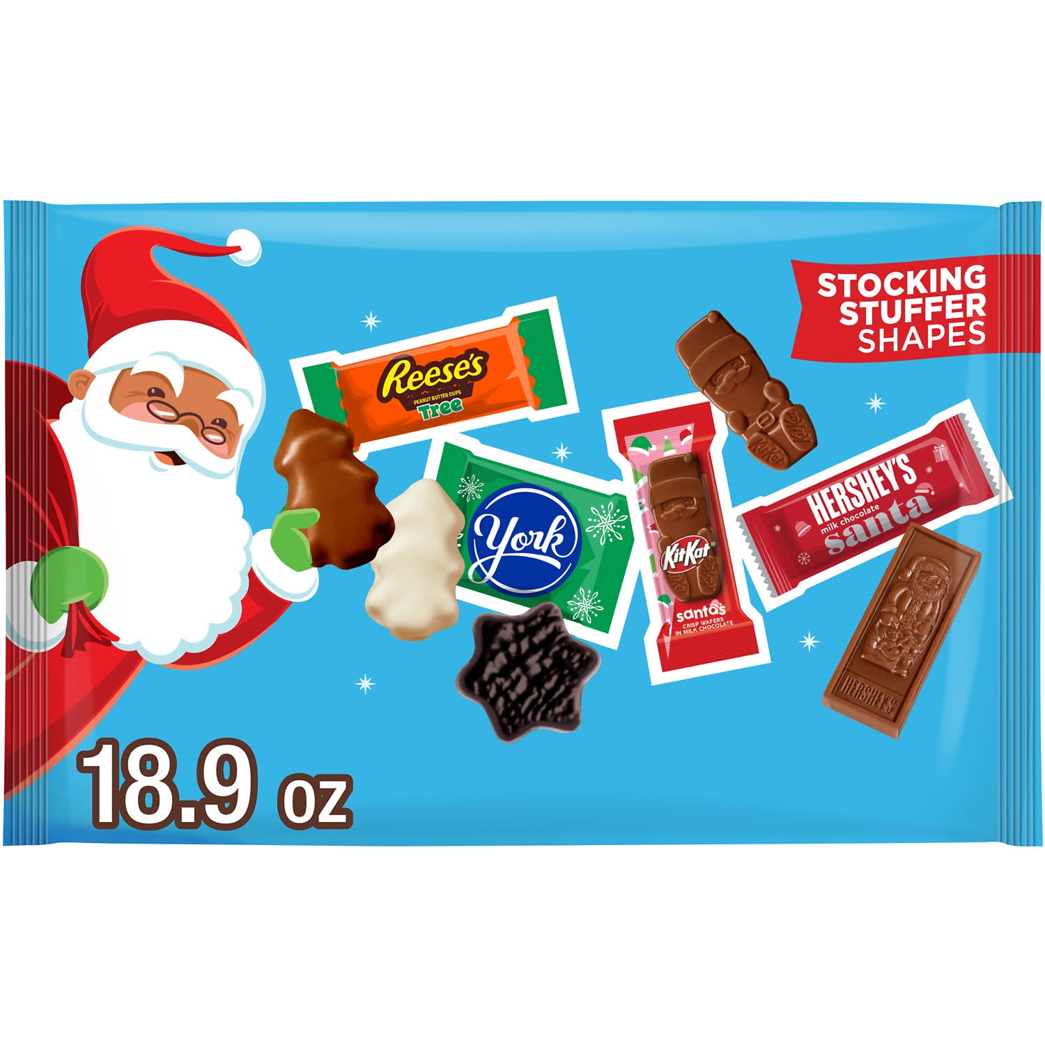Hershey Assorted Chocolate Christmas Candy, Variety Bag 18.9 oz