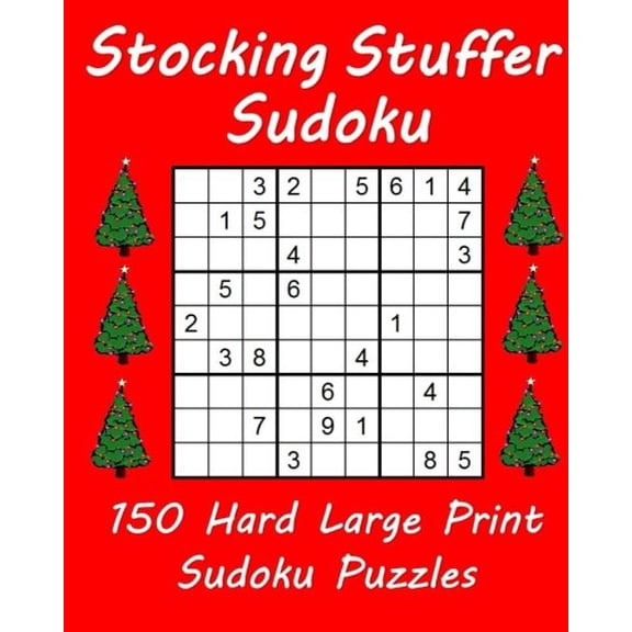 Pre-Owned Stocking Stuffer Sudoku: 150 Hard Large Print Sudoku Puzzles by Joseph North (Paperback), English