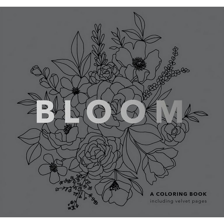 Bloom (Mini): Pocket-Sized Stocking Stuffer 5-Minute Floral Coloring Book for Kids, Teens and Adults [Book]