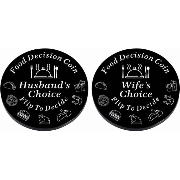 Stocking Stuffers for Boyfriend, Anniversary Marriage Gifts for Husband Wife Couple, Funny Food Decider Coin for Boyfriend Girlfriend Her Him, Christmas Valentines Day for Women Men
