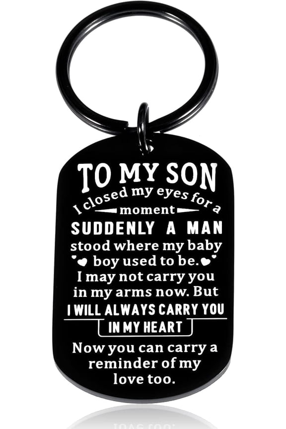 Stocking Stuffers for Boys Son Gifts from Mom Dad,Christmas Birthday Gifts for Son to My Son Keychain Inspirational Graduation Gift for Son Valentines Easter Basket Stuffers for Teens Gifts for Kids