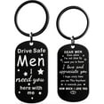 thumbnail image 1 of Stocking Stuffers for Men, Drive Safe Keychain, Christmas Gifts for Men Keychain, Father's Day Gifts for Husband from Wife, Birthday Anniversary Retirement Valentines Day Presents for Him Husband, 1 of 7