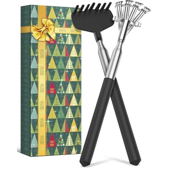 Stocking Stuffers for Men Women Back Scratcher - Mens Gifts for Women Adults Extendable Long Handle Metal Scratchers Funny White Elephant Gifts Useful Gadgets Practical Unique Christmas Gag Gift Ideas