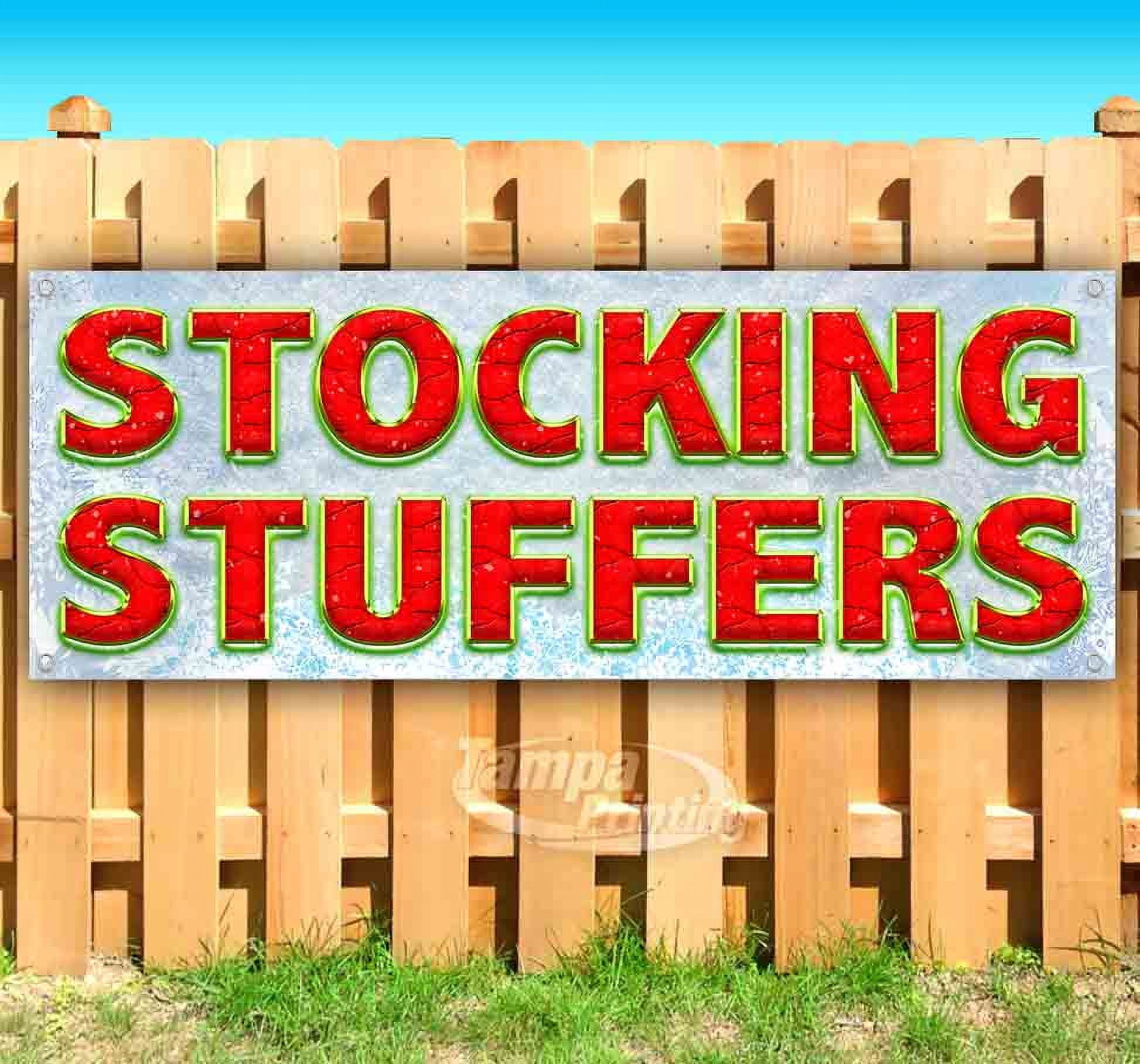 Stocking Stuffers Red Caps 13 oz heavy duty vinyl banner sign with