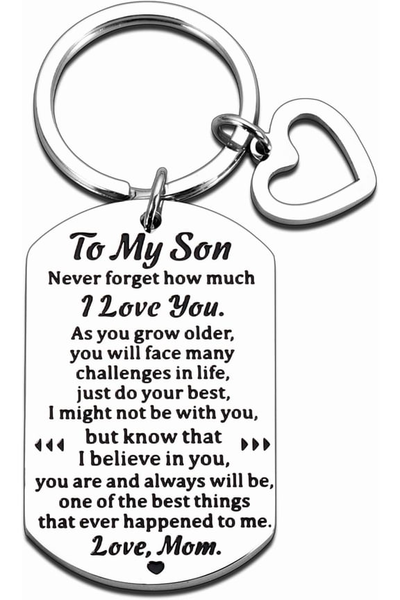 Stocking Stuffers for Son from Mom, College Gifts for Him, Inspirational Keychain Gifts, 18th 21st Birthday Keychian for Him, Christmas Stocking Stuffers for Son, White Elephant Gift
