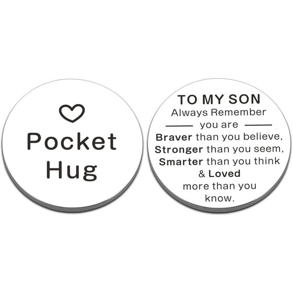 Stocking Stuffers for Teen 16-18 - To My Son 16th 18th 21st Birthday Gift from Mom Dad Inspirational Pocket Hug, Christmas Gifts for College, Son Birthday Gifts Ideas