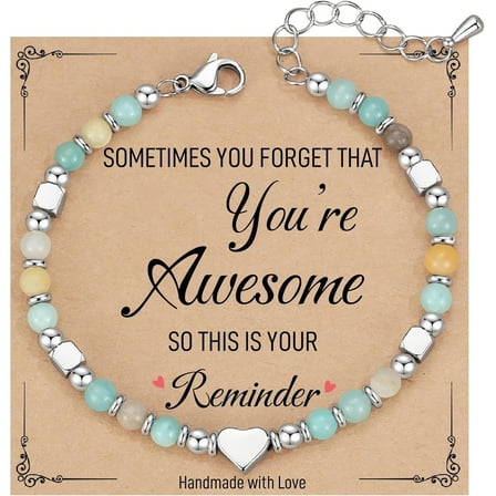 Stocking Stuffers for Women, Beaded Bracelets for Women, Sometimes You Forget You're Awesome, Unique Christmas Gifts for Women, Mom, Daughter, Best Friend on Birthday Valentine