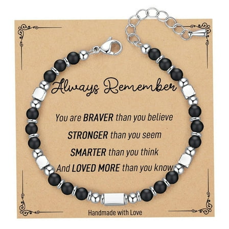 Christmas Gifts for Kids Teens and Girls Tiny Gemstone Bracelets with Always Remember Inspirational Card Trendy Teenage Stocking Stuffers
