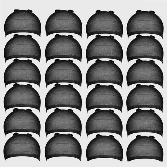 Stocking Wig Caps, 24pcs Stretchy Nylon Wig Caps Stocking Caps For Wigs Wig Caps For Women Man (Black)