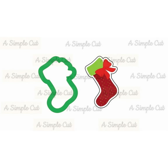 Stocking With Bow Cookie Cutter