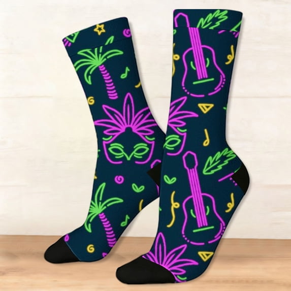 Stockings AURORADY Animal Knitted Cute Socks Mid Socks, Pilates Socks Green