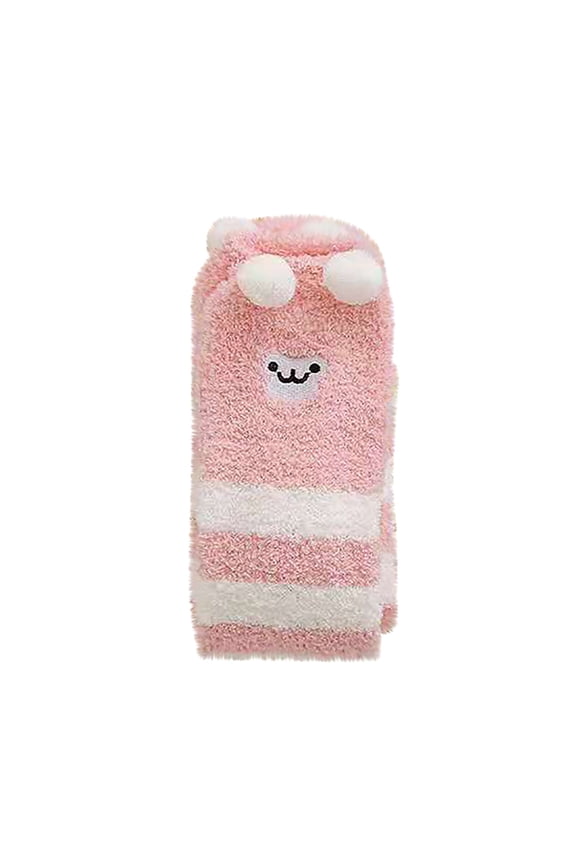 Stockings AURORADY Women's Animal Knee Length Coral Wool Thickened Warm Half Plush Home Stockings, Women's No Show Liner Socks R