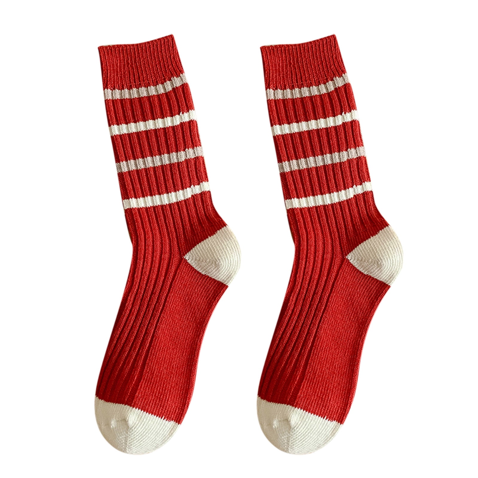 Stockings And Garter Belt Garter Belt Nylons Red Socks Women Autumn And Winter Cotton Thick Line Socks Striped All Warm Pile Stockings Cable Knit Christmas Walmart