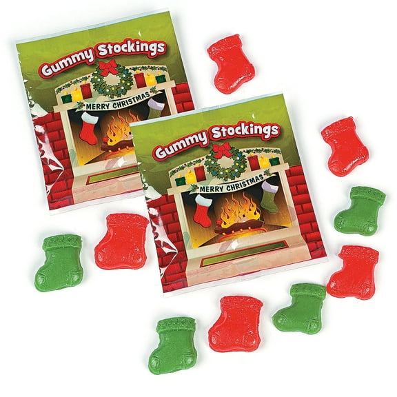 Stockings Gummy Candy Fun Packs, Edibles, Christmas, 18 Pieces